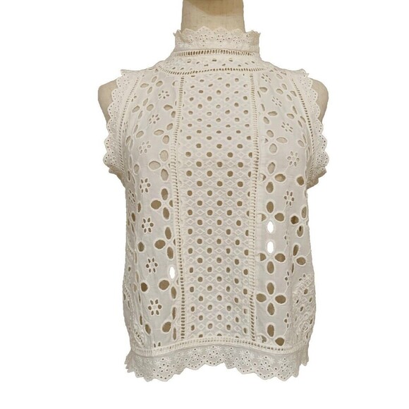 Anthropologie James Coviello Blouse Cream‎ White Lace Women’s Size XS - Picture 2 of 5